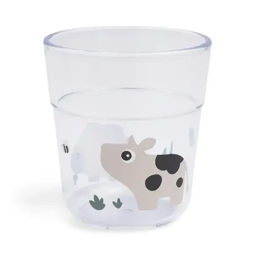 [551283] Done by Deer | Drinkbeker Tiny Farm Glas Sand Beige
