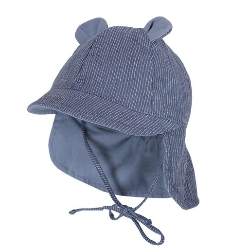 [482792] Maximo | Muts Zonnehoedje met Oortjes Muslin Blauw