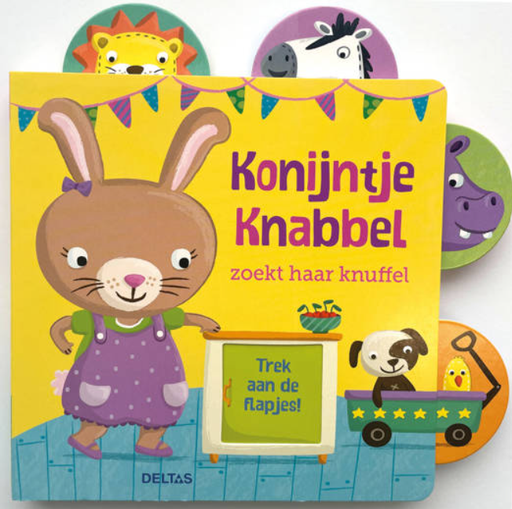 [551324] Deltas | Boek konijntje knabbel zoekt haar knuffel