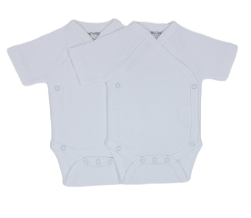 Petit Villain | Body met overslag Wit Korte Mouw