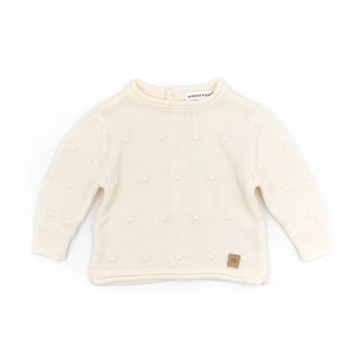 Babyboom | Pull PomPon Gebreid Wit