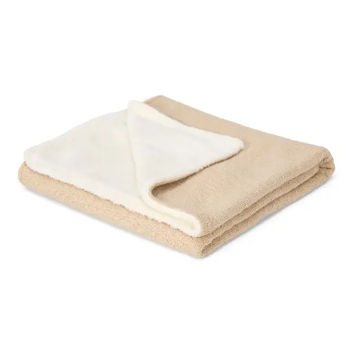 [551515] Little Dutch | Deken Ledikant Pure Soft Beige Gebreid/Fleece 110x140cm