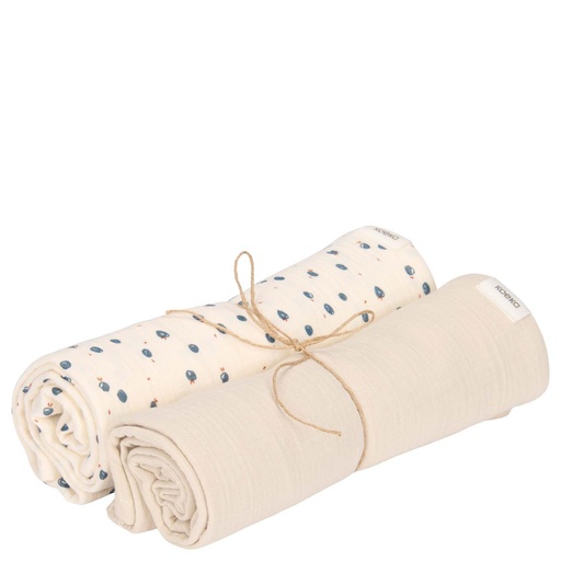[551541] Koeka | Tetra Doek Lugo Hydrofiel Swaddle  Off White 75x75cm 2-pack