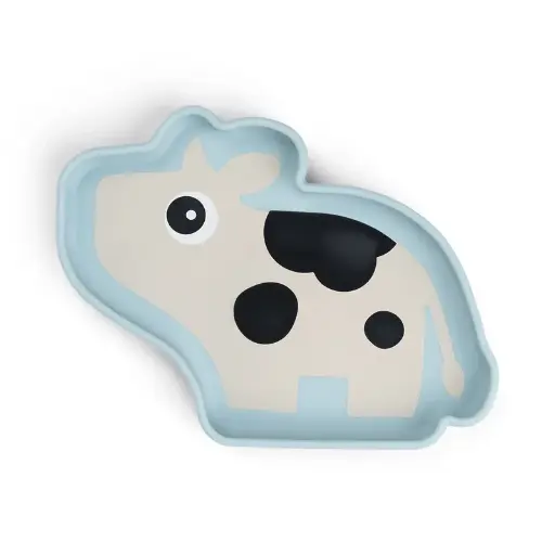 [551638] Done By Deer | Plat Bord Dotti Blue Stick&Stay Plate Siliconen