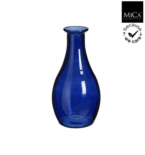 [551683] Mica | Vaas Qin Recycled Glas Blauw H40cm