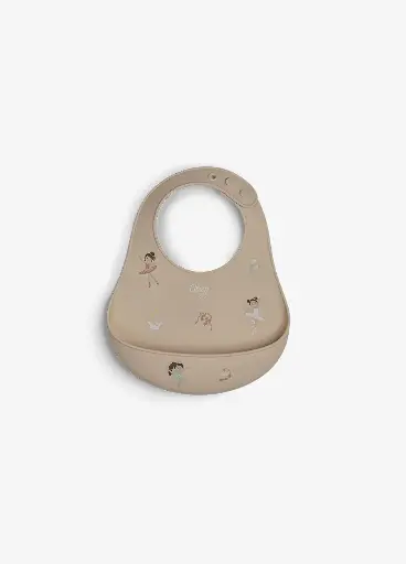 [551708] Citron | Slabbetje Ballerina Siliconen Met Kruimelvanger Ecru All Over Ballarina