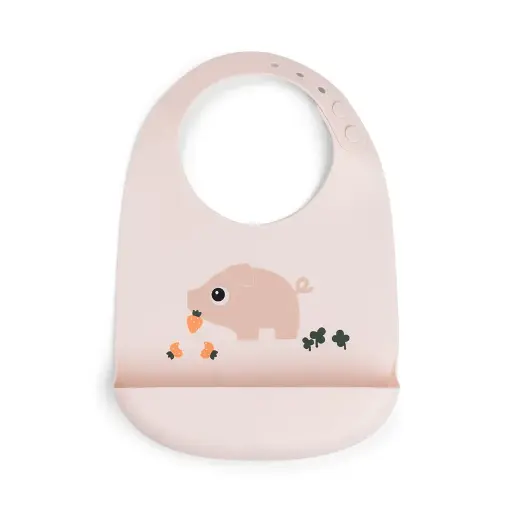 [551720] Done By Deer | Slabbetje Pigee Powder Siliconen met Kruimelvanger Varken