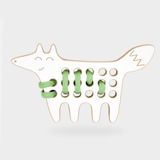 [551753] Milin | Educatief Speelgoed Small Lacing Toy Fox Rijgspeelgoed