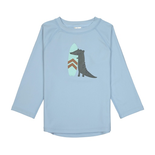 Laessig | Zwemshirt Rashguard Crocodile Sky Blue Lange Mouw