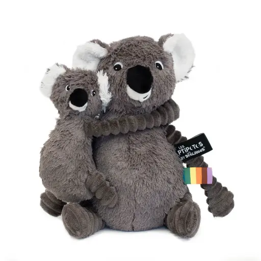 [552008] Les Ptipotos | Knuffel Plush Trankilou The Koala Mama en Baby Grijs