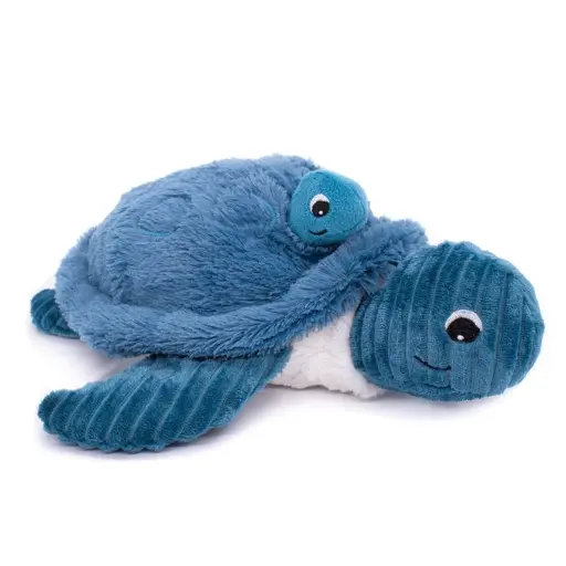 [552010] Les Ptipotos | Knuffel Sauvenou Turtle Plushe toy Mama & Baby Blauw