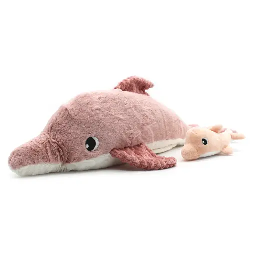 [552015] Les Ptipotos | Knuffel Pluche Tofou Dolphin Mama & Baby Rose