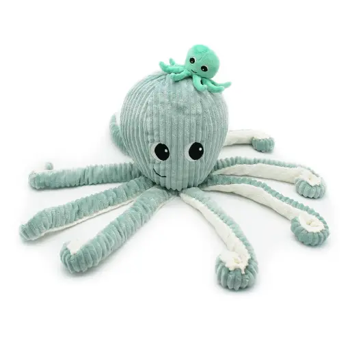 [552021] Les Ptipotos | Knuffel Plushe Filou The Octopus Mama & Baby Mint