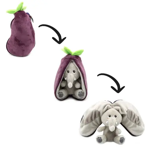 [552033] Flipetz | Knuffel Pluche Velvet The Elephant/Aubergine 