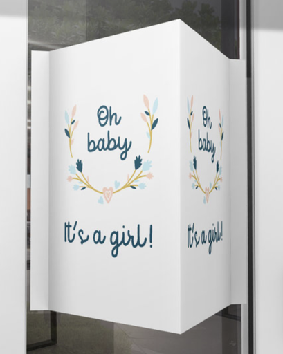 [552069] Minimou | Geboortebord "Oh baby, It's a Girl!" 
