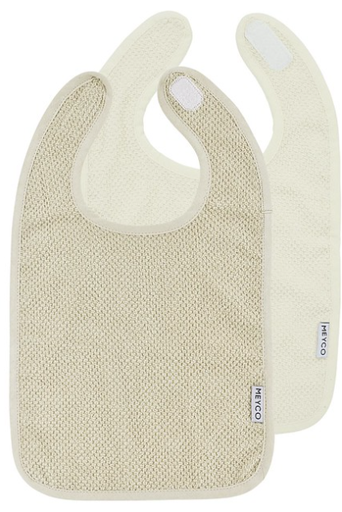 [552112] Meyco | Slabbetje Popcorn Natural/Soft Sand Badstof 2-pack