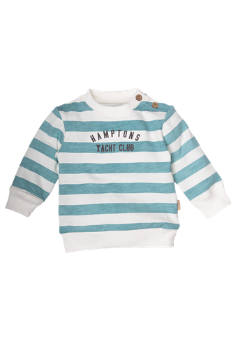 Bess | Sweater Striped Dessin Getreept Blauw/Wit