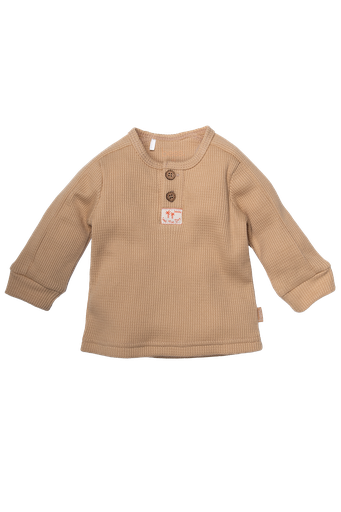 Bess | T-Shirt Waffle Croisant Lange Mouw