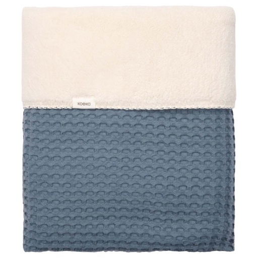 [552217] Koeka | Deken Ledikant Oslo Teddy/Wafel Bluestone 100x150cm