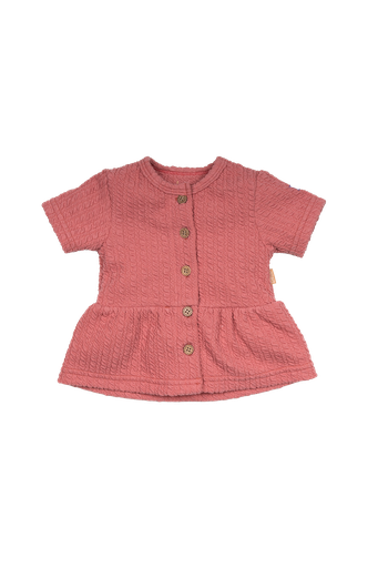 Bess | Blouse Crinckle Terra Korte Mouw