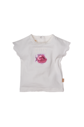 Bess | T-Shirt Cute Off White Korte Mouw