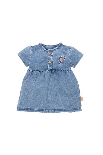 Bess | Jurk Jog Denim Stone Wash Korte Mouw