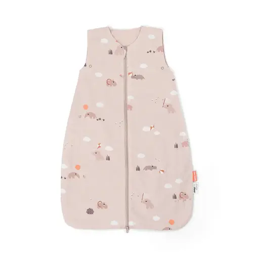 [552332] Done By Deer | Slaapzak Playground Powder 1.0 TOG All Over Dieren Roze 90cm