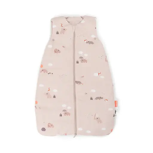 [552335] Done By Deer | Slaapzak Playground Powder 2.5 TOG All Over Dieren Roze 90cm