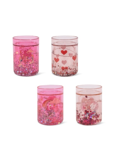[552392] Konges Slojd | Drinkbeker Glitter Cups Pink Mix 4-pack