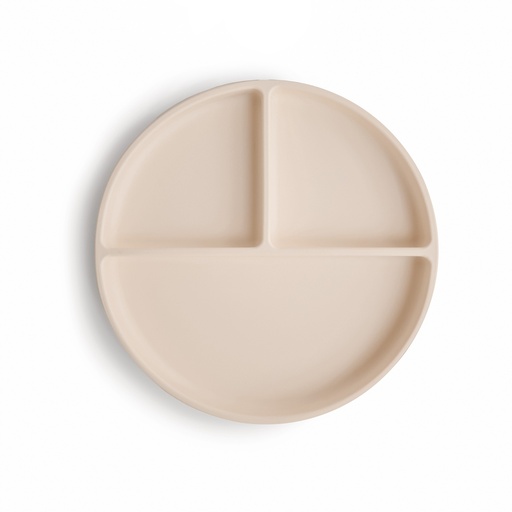 [552418] Mushie | Plat Bord Plate Rond Shifting Sand Silicone met Zuignap Vakkenverdeling