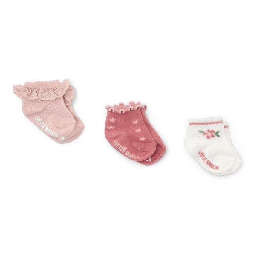 Little Dutch | Kousen Girls Roze 3-pack