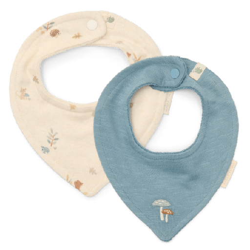 [553010] Little Dutch | Spuugdoekje Boys Blauw/Ecru 2-pack