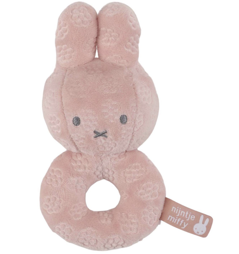 [553424] Nijntje Rammelaar Miffy Pink Flower Textiel Rattle Roze  