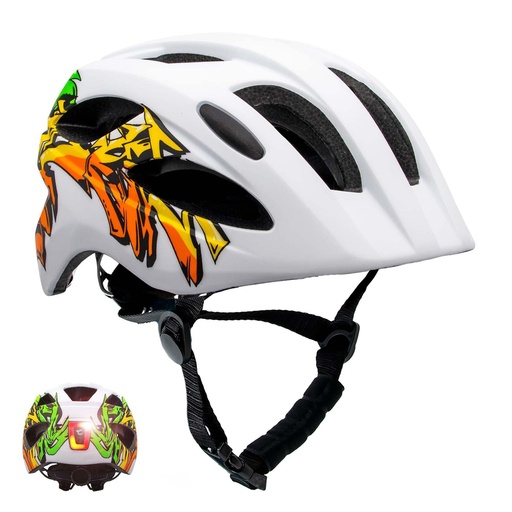 [553519] Crazy Safety | Fietshelm Grafitti Bicycle Helmet White/Yellow