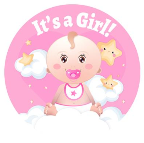 [553525] Funny Fashion | Wanddecoratie It's a Girl Beschrijfbaar Ø50cm