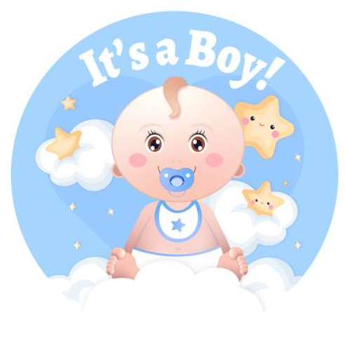 [553526] Funny Fashion | Wanddecoratie It's a Boy Beschrijfbaar Ø50cm