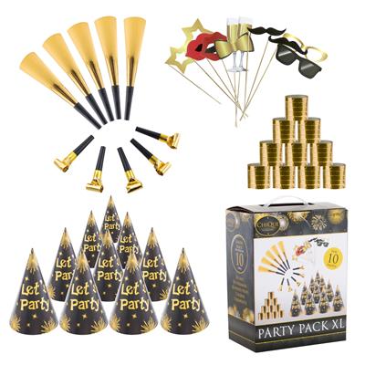 [553545] Funny Fashion | Partybox Let's Party vr 10 Personen Goud/Zwart