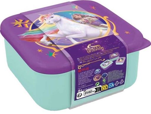 [553614] Unicorn Academy | Bewaarpotje Snack Box 3in1