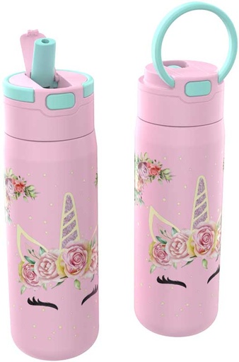 [553641] Lunch Buddies | Drinkfles Unicorn Flower RVS 600ml