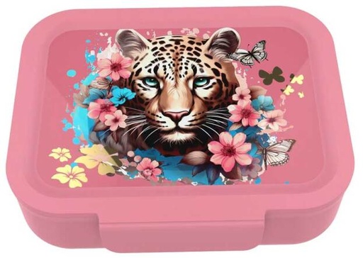 [553656] Lunch Buddies | Brooddoos Leopard Roze 193x158x60mm