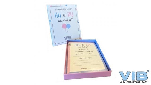 [553858] VIB | Voorspellingskaarten Gender Reveal Hij of Zij Invul-en Bewaarbaar 120x160mm 12-pack 