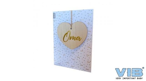 [553885] VIB | Wenskaart Oma Hanger Hout Hart
