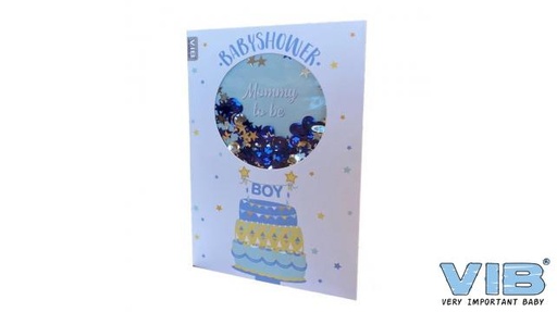 [553890] VIB | Wenskaart Babyshower Boy Confetti Blauw