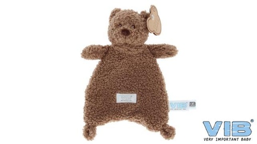 [553921] VIB | Knuffeldoek Teddy met Berenhoofd Chocolate
