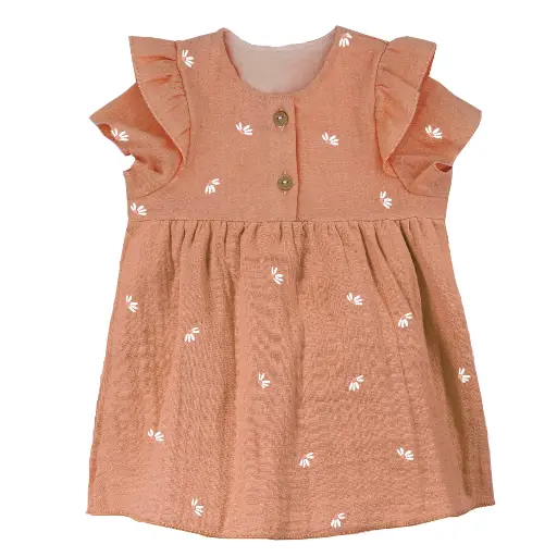 Maximo | Jurk Cork Washed Margerite Korte Mouw