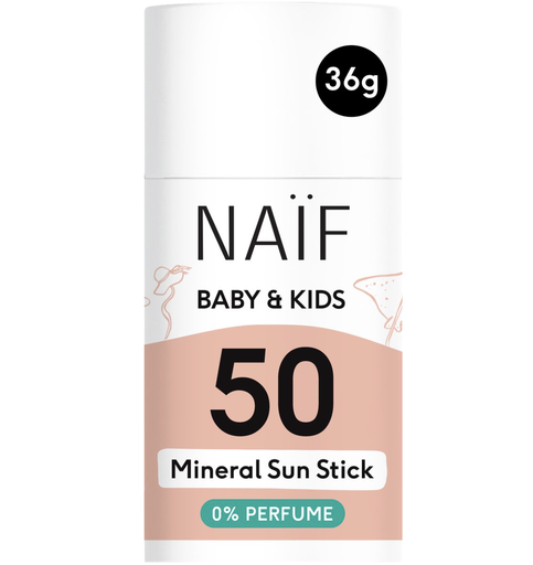 [554086] Naïf | Zonnecrème Minerale Zonnebrand Stick vr Baby & Kids SPF50 0% Parfum 36g