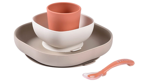 [554211] Beaba | Eetset Terracotta Siliconen 4-delig