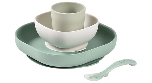 [554212] Beaba | Eetset Siliconen Sage Green 4-delig