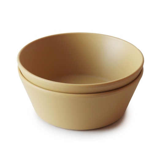 [555064] Mushie | Kom Bowls Round PP Musterd Geel 2-pack