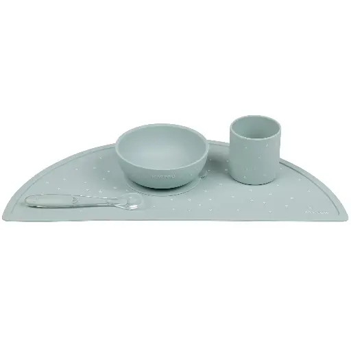 [555649] Nattou | Eetset Sterren Silicone Groen 4-pack